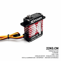 Servomoteur numérique XQ POWER XQ-S2221D à boîtier en aluminium, 22 kg, sans noyau, engrenages en acier inoxydable, haute vitesse 0,10s, 8,4V pour avion RC et UAV