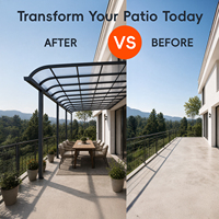 Pergola en aluminium à toit en polycarbonate pour patio arrière-cour, cuisine extérieure, salon de jardin, résistante aux intempéries, étanche, sur mesure, OEM