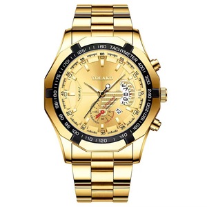 Fashion Luxury Men's Sport Quartz <b>Watch</b> <b>Black</b> Gold Tone Chronograph Tachymeter Waterproof Stainless Steel Strap Luminous <b>Watch</b> - Product Image 6