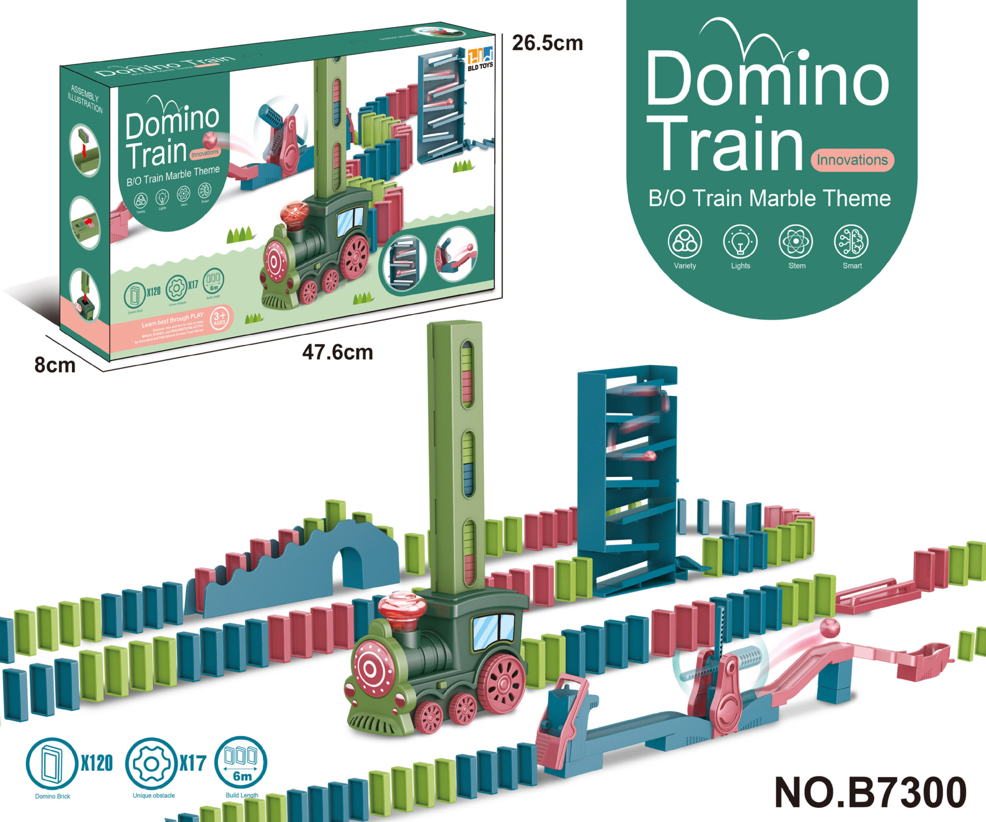 Train vert jungle (série Bead Bounce) Style A