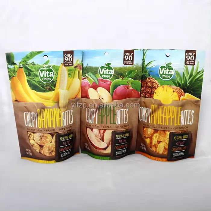 Resealable Ziplock Custom Logo Plastic Vacuum Snack Mango Dried Fruit Package Pouch Dry Food Packaging Bags