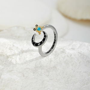 Bague ouverte en alliage en forme de grenouille, bijoux unisexes, cadeau, bagues tendance - Product Image 3