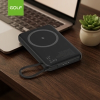 Banques d'alimentation sans fil en gros portables câble intégré PD 20W charge rapide extérieure Magn Mini batterie externe 5000mAh avec support
