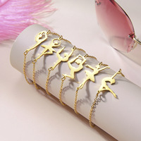 Pulsera de Ballet de Acero Inoxidable, Chapada en Oro, para Deportes, Gimnasia, Moda, Regalo, Joyería