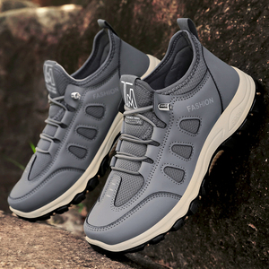 Chaussures de marche décontractées pour hommes 2026 de haute qualité, en cuir synthétique, à lacets, respirantes, en maille, antidérapantes, pour le sport et le printemps - Product Image 2