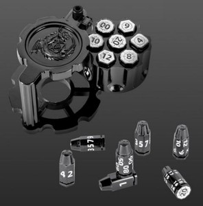 Ensemble de dés en métal EDC Fidget Bullet avec spinner revolver pour DND COC RPG, 7 dés polyédriques, design Cyberpunk <span class=keywords><strong>War</strong></span> Machine - Product Image 6