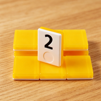 Jeu de Mahjong en Acrylique Gravé Orange Néon, Cubes de Rummy, Jeu de Table Moderne pour Amateurs de Jeux de Société