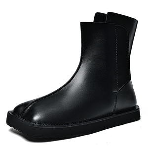582 2026 New Trend <strong>Men</strong> slip on chelsea <strong>Boots</strong> Cow Genuine Leather <strong>square</strong> <strong>Toes</strong> <strong>Black</strong> Shoes Ankle <strong>Boots</strong> - Product Image 4
