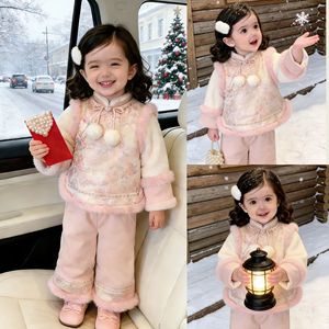 Tongxingyuan Girls Traditional Chinese New Year Outfit Set Thickening Two Piece For Baby Girls Winter Dress - Product Image 2