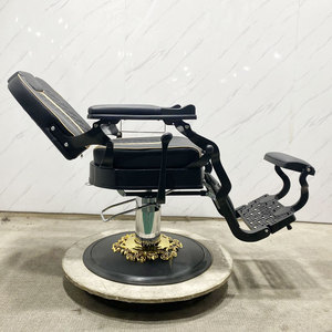 Fauteuil de Barbier Hydraulique Inclinable Noir Vintage de Luxe Robuste pour Salon de Coiffure et Mobilier de Salon – Vente en Gros - Product Image 3