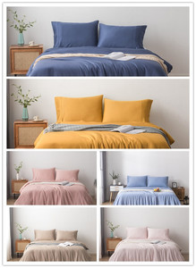 Queen Size Luxury Pure <strong>Navy</strong> Blue Bamboo Bed Sheet <strong>Set</strong> <strong>Duvet</strong> Cover <strong>Sets</strong> for Bedding - Product Image 6