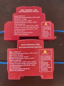 Automatisch aerosol brandblusapparaat van kunststof voor industriële elektrische apparatuur, type DIN-rail, HIRP QRR-0.01G(-2/10RLK) - Product Image 6