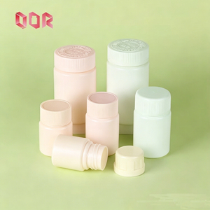 ขวดพลาสติกสีพาสเทลแบบปิดสนิท ป้องกันเด็กเปิดได้  บรรจุภัณฑ์ HDPE สำหรับเก็บยาเม็ด แคปซูล วิตามิน อาหารเสริม - Product Image 1