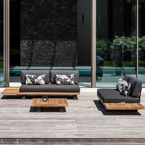 Resort de madera Ocio Hotel Jardín Piscina Silla Patio Tumbona Camas de sol Salón de playa Sofá al aire libre - Product Image 1