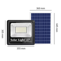 Projecteur solaire LED en aluminium à panneau séparé avec détecteur de mouvement, étanche IP67, haute efficacité 200W, pour stade