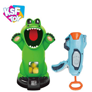 kids indoor playing funny shooting game toy crocodile shaped design safe EVA foam soft ball gun with counter - Product Image 3