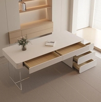 Bureau de style crème bureau blanc pur pour salon de beauté bureau de consultation médicale avec tiroir bureau d'ordinateur