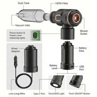 Aspirateur de voiture sans fil 3 en 1, aspirateur sans fil alimenté par batterie détachable avec lumière LED et batterie externe pour utilisation en voiture