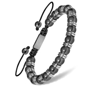 Bracelet tissé en <span class=keywords><strong>hématite</strong></span> naturelle, bracelet de méditation de rééducation magnétique de santé, bijoux pour hommes et femmes - Product Image 4