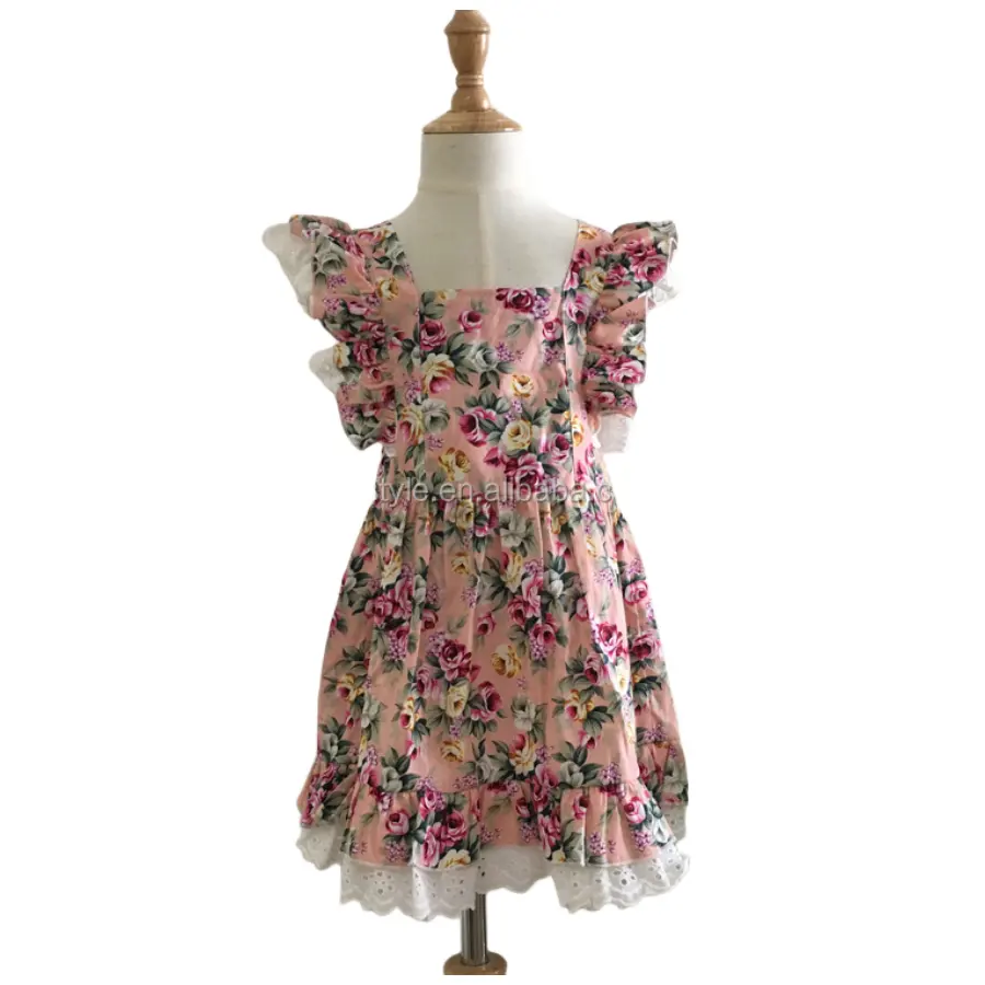 New design fashion Summer Beach Style Ruffles Lace Backless Dresses baby girl dress