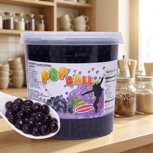 Billes de gelée de boba éclatantes aux myrtilles bleu foncé Pinshan 3,2 kg (4 pots/carton) pour Bubble Tea, crème glacée, cocktail - Durée de conservation de 12 mois - Product Image 3