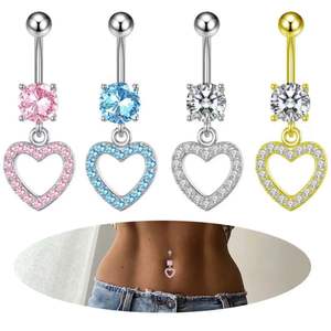Bijoux de piercing de nombril personnalisés avec barre en acier chirurgical et breloques pendantes personnalisées pour femmes - Product Image 4