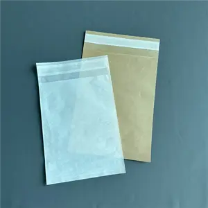 In Stock 500 Pieces Glassin Paper Bag 100% Biodegradable Transparent Glassine Paper Packaging Bags For Clothing