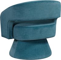 Fauteuil d'appoint moderne DEKO 360 pivotant en bois massif, dossier haut, velours de luxe, mousse haute densité, structure robuste, pour salon