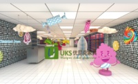 Mobilier sur mesure pour confiserie, présentoirs complets pour l'intérieur de la confiserie, comptoirs d'accueil à LED, kiosque de vente au détail pour confiserie