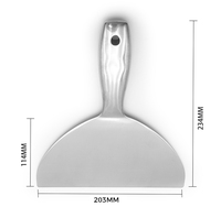 Couteau à mastic industriel en acier inoxydable poli de 8 pouces pour peinture de finition de cloison sèche une pièce humide/sec