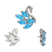 Siap untuk dikirim G23 Titanium perhiasan halus tindik Helix anting Labret terbaru 16G benang Internal telinga atas cincin hidung grosir