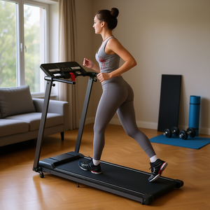 Tapis roulant pliable 2,5 CV, inclinaison 0,5-7,5 MPH, marche et course, capacité 265 LBS, utilisation à domicile ou au bureau, équipement de fitness à écran tactile - Product Image 2