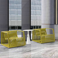 Ensemble de tables basses Dewell Living modernes, durables, en alliage d'aluminium, imperméables, résistantes aux intempéries, pour jardin, hôtel, piscine, loisirs