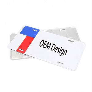 Plaque d'immatriculation de voiture personnalisée en aluminium blanc de taille européenne, avec film réfléchissant gaufré, vente en gros - Product Image 4