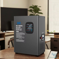 Régulateur de tension automatique électronique monophasé KEBO 10000VA mural avec affichage LED complet, en cuivre, AC 98%