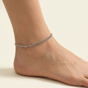 Chaîne <span class=keywords><strong>de</strong></span> <span class=keywords><strong>cheville</strong></span> simple et réglable en acier inoxydable 316L plaqué or pour les vacances à la plage - Product Image 4