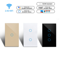 Nouveaux interrupteurs intelligents Tuya, fil neutre américain/fil neutre non requis, interrupteur tactile WiFi pour éclairage 1/2/3/4 gang