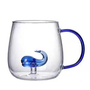 Single Wall Cute Animal Glass Mug Luxury Gift Accessories Creative Wedding Box Logo Surprise Item Style