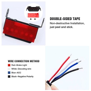 通用F1三角风格轻型汽车先导停止安全灯运动型后第三刹车灯汽车尾部警告制动信号灯 - Product Image 4