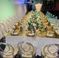 Miroir en acrylique épais et brillant doré et argenté personnalisé Rectangle rond de table pour décoration de mariage Couverture de table