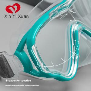 Best Selling Silicone Full Face Mergulho Máscara Goggles Anti-Fog Respiração Tubo Snorkel Set para Homens Adultos Mulheres Mergulho Totalmente Seco - Product Image 4