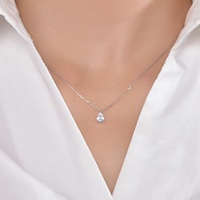 Chaîne à maillons en moissanite Kirin Pear, argent 925, pendentif minimaliste personnalisé, plaqué rhodium, cadeau de fiançailles ou d'anniversaire, pendentif OEM ODM