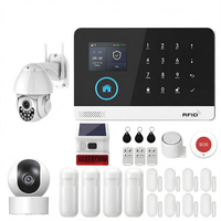 Sistem Alarm Rumah Pintar Tuya Alexa Smart Life Kit 4G WiFi Sensor Gerak PIR Bahan ABS Kontrol Jarak Jauh via Aplikasi Fungsi SOS Alarm 10m