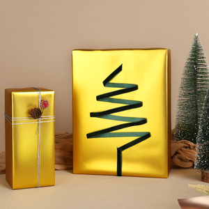 Moisture-proof Coated <b>Paper</b> Gold Matte Texture Vintage Wrapping <b>Paper</b> Set DIY Handicraft Gift Packing Combination - Product Image 5