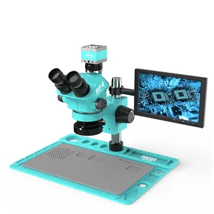 Fluorescentie Microscoop Prijs Lage 144 Led Licht En 2K Microscoop Camera Met 10 Inch Lcd-Scherm Voor Mobiele Telefoon Repareren