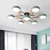 Plafonnier LED en fer de style nordique pour salon et chambre à coucher, design moderne et simple, multi-têtes, design Macaron
