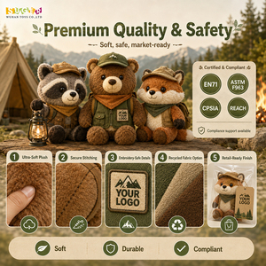Jouets en peluche écologiques personnalisés de qualité supérieure pour le camping en forêt, pour les marques d'extérieur, vente en gros OEM ODM, faible MOQ, échantillonnage rapide - Product Image 3