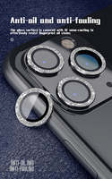 Protection d'Écran d'Objectif de Caméra BlingBling 9H Anti-Rayures Diamant pour iPhone 11 12 13 14 15 Pro