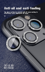 Protection d'Objectif d'Appareil <span class=keywords><strong>Photo</strong></span> Bling-Bling 9H Anti-Rayures en Diamant pour <span class=keywords><strong>iPhone</strong></span> 11 12 13 14 15 Pro - Product Image 2