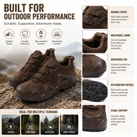 Chaussures tactiques basses pour hommes personnalisables, couleur marron, imperméables, en nubuck, antidérapantes, pour l'aventure en plein air, modèle Elkland